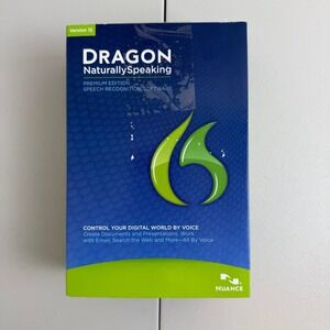 Nuance Drago Naturally Speaking Software Premium Version 12 Open Box w‎ Headset